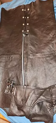 Motorcycle Bikers USA Leather Size Small Chaps   NWOT • $50