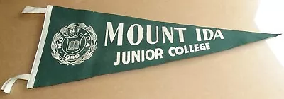 Mount Ida Junior College - Vintage Felt Pennant With Raised Lettering Newton MA • $40