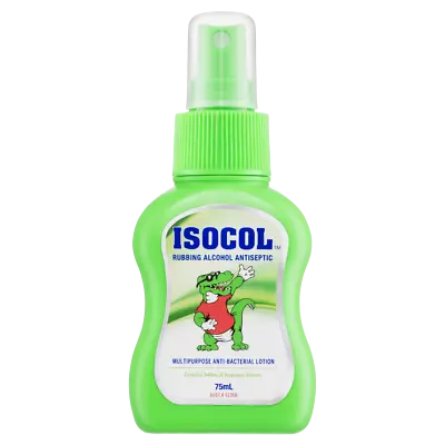 Isocol Rubbing Alcohol Antiseptic 75mL Multi-Purpose Anti-Bacterial Lotion • $6.02