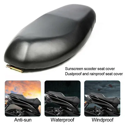 Motorcycle Seat Cushion Cover Black Waterproof Dustproof W/Storage Bag 68-85cm • £13.07