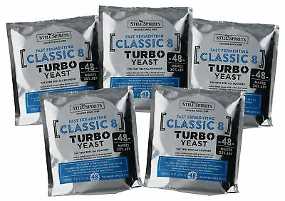Still Spirits Turbo Yeast Classic 8 Yeast 48 Hour WHISKEY MOONSHINE (Pack Of 5) • $39.99