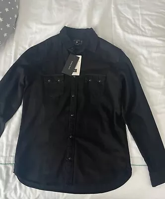 Zara Mens Denim Shirt - Black/Slim Fit - Medium - Brand New With Tags • £15