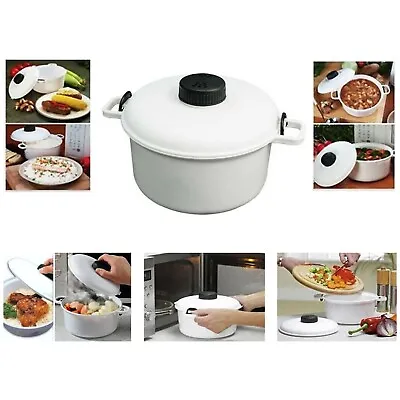 Microwave Pressure Cooker Easy Cook Micro Kitchen Compact Rice Vegetable • £10.95