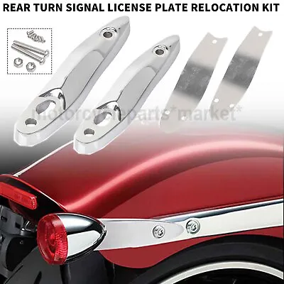 Motorcycle Rear Turn Signal License Plate Relocation Kit For Harley Softail FXST • $18.03