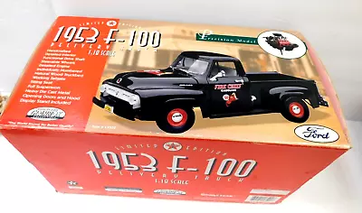 1/18 Gearbox 1953 Ford F-100 Pickup Truck Fire Chief Gasoline  Black In Box • $59.99