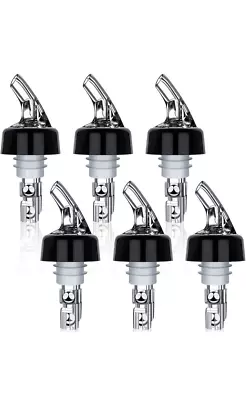 Liquor Bottle Pourers Set Of 6 Pourer Pour Spouts 1 Oz Measured Measuring Liquor • $19.99