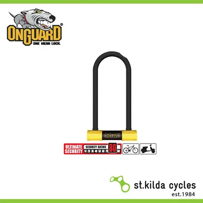Onguard Bike U-Lock - Smart Alarm Series - U-Locks Keyed - 100mm X 258mm D 14mm • $116.89