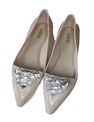 MELISSA Flats Uk Size 6 Cream Pointed Toe • £19.99