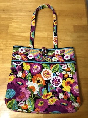 $21.95 • Buy Vera Bradley 2012 Retired Va Va Bloom Large Tote Hard Bottom 14 ×13  With Latch