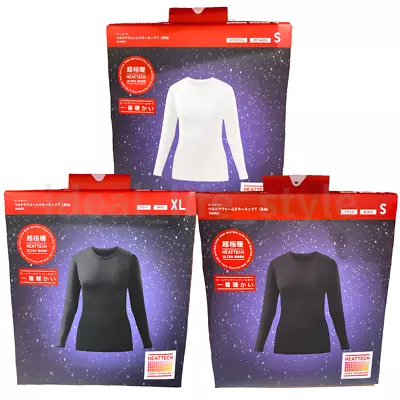 UNIQLO HEATTECH Ultra Warm Crew Neck Long-Sleeve T-Shirt S-3XL Women 450738 NWT • £55.62