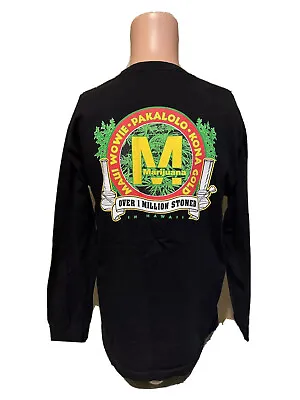 Vintage HANG LOOSE Hawaii Maui Wowie Marijuana Long Sleeve Shirt Size Large • $12.50