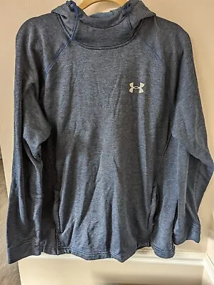 Men's UNDER ARMOUR Coldgear Fleece Lined Fitted Funnel Neck Hoodie XL Blue • $20