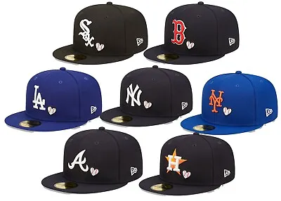 $32.49 • Buy NEWERA NEW ERA 59FIFTY 5950 Fitted CAP *Team Heart* Yankees Dodgers RED SOX METS