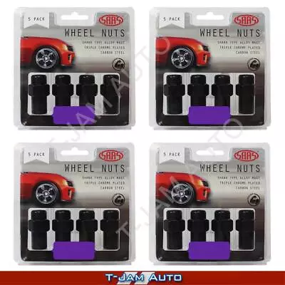 SAAS Wheel Nuts Mag 1/2 Blk 43mm 4x5PK For Ford Ranger 1983-On • $60.45