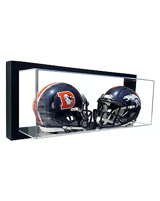 Framed Acrylic Wall Mount Double Mini Helmet Display UV Protecting Secure Mount • $71.50