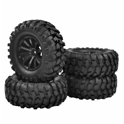 4x 1/10 Scale Rubber Tires Wheels Hex 12mm For HSP HPI Kyosho Tamiya Crawler Car • £15.59