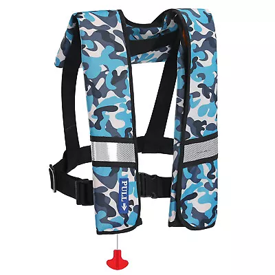 Automatic Inflatable Life Vest Adult Jacket With Reflective Sheet PFD 150N USA • $36.30