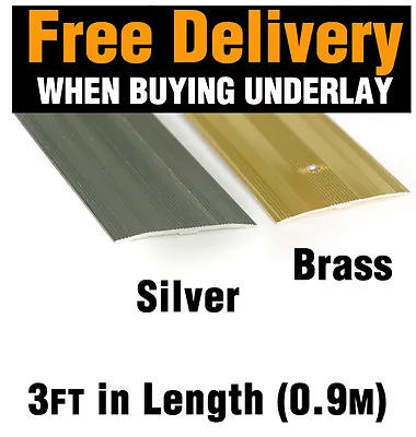 Extra Wide Coverstrip - 61mm -  Metal Edging Carpet Door Bar • £7.99