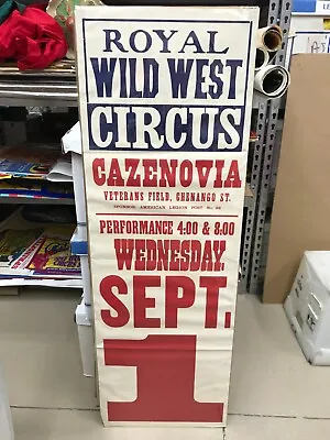 $9.77 • Buy Vintage Royal Wild West Circus Poster 14 X42  Cazenovia Veterans Field