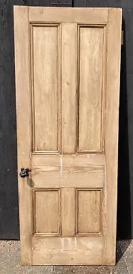 £75 • Buy Antique Victorian 4 Panel Stripped Pine Door 2.3 M X 80 Cm