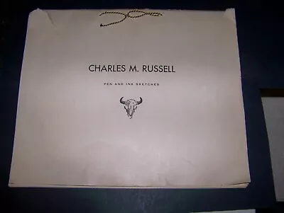 Vintage Charles M. Russell 12 Pen & Ink Sketch Prints Cowboy Western Art Montana • $249