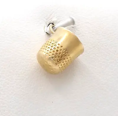 14K Gold Mini Sewing Thimble Seamstress Charm Pendant Vintage • $99