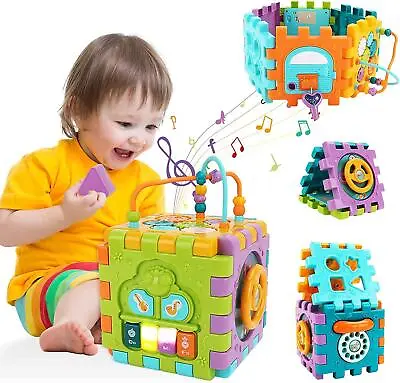 6-in-1 Musical Activity Cube Activity Educational Baby Toy W/ Music Lights Gift • £17.99