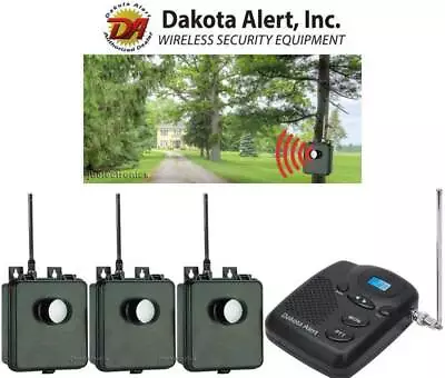 Dakota Alert Murs Bs Kit 3 Wireless Motion Sensors Driveway Security Alarm New  • $419.97