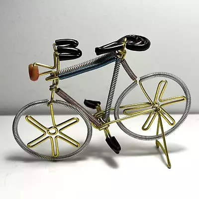 Vintage Bicycle Sculpture Metal Tube Spring Wire Bike Recycled Decor 5  Art • $28.89