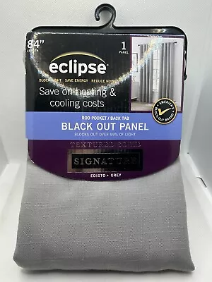 BRAND NEW Eclipse Blackout Rod Pocket Curtain Panel 42X84 Grey • $5.99