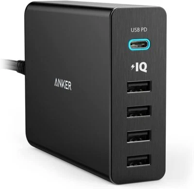 $75.90 • Buy Anker PowerPort+ 5 Ports USB-C Wall Charger (Black) (A2053111)