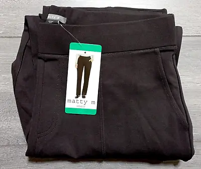 NWT Matty M Womens Pull On Comfort Stretch Dress Pants Espresso Size S $60 AA170 • $21.24