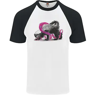 Honey Badger Mens S/S Baseball T-Shirt • £12.99