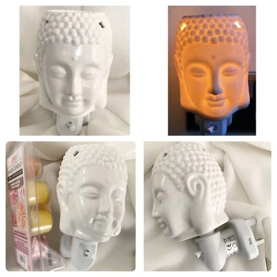 £23.99 • Buy Ceramic Buddha Electric Wall Plug In Wax Melt Burner PLUS 6 Yankee Candle Melts