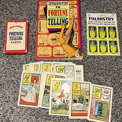 Vintage Whitman Old Gypsy Fortune Telling Cards #3013 & Books • $75