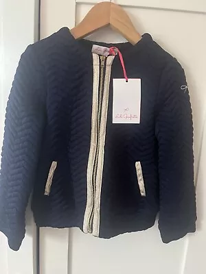 Lili Gaufrette Girls Navy Blue Zip Cardigan Age 4 • £15