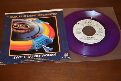 Rare PROMO Electric Light Orchestra PURPLE COLORED 45 ERROR Sweet Talkin' Woman • $39.95