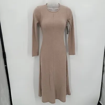 Velvet Torch Ribbed Knit Mini Dress XS Womens Back Cutout Taupe New • $19.95