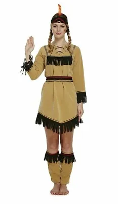 £14.99 • Buy Womans Native American Red Indian Western Cowboy Adult Fancy Dress Costume