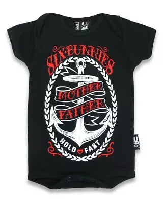 £7.50 • Buy New Six Bunnies Hold Fast Anchor Romper Baby Grow Punk Alternative 0-3 Months