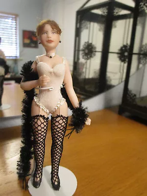 Miniature Dollhouse Doll 5.5  Parker Levi Artist's Doll Lady Doll - Fishnet Stoc • $124.95