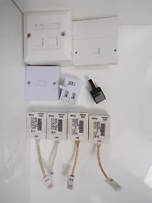 Assorted ADSL Modem Microfilters & Phone Sockets Inc CAT6 RJ45 Faceplate • £0.99