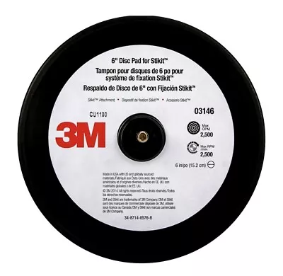 3M AUTO | Advanced 6  | 15 Cm DISC PAD For STIKIT ATTACHMENT 03146 Drill SANDING • $18.98