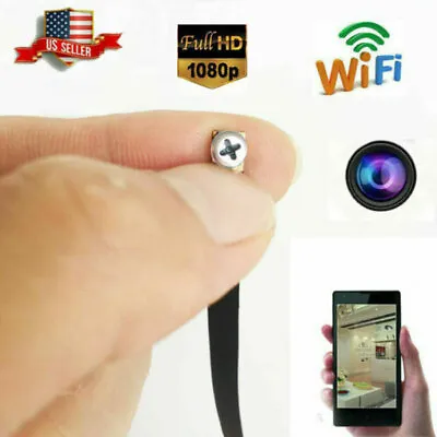 1080p Wireless HD Spy WiFi Mini Tiny Hidden Pinhole Screw Camera Dvr Recorder • $47.99