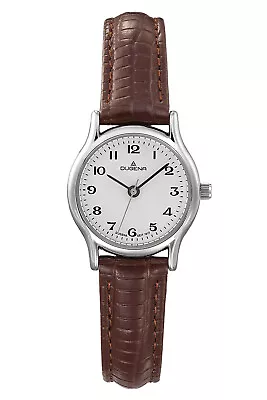 Dugena Women's Watch Vintage White/Silver Leather Band Braun 4461108 • $234.89
