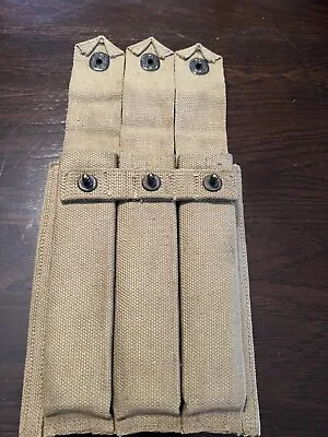 100% Original WW2 USMC 3 Cell Thompson SMG 30 Round Mag Pouch • $250