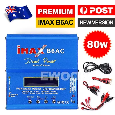 IMax B6AC 80W RC Lipo NiMh Digital Battery Balance Charger Discharger Control • $36.85