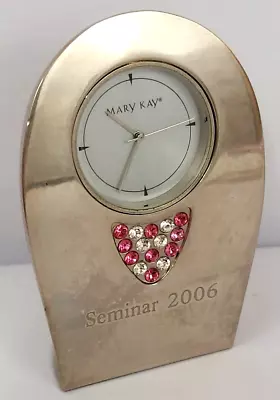 Mary Kay 2006 Seminar 3 In Silver Tone Rhinestone Quartz Desk Clock New Battery • $19.99