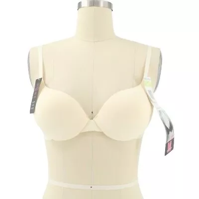 NWT Maidenform 7679 One Fabulous Fit The Smooth Push Up Ivory Beige Bra 34B • $16.22