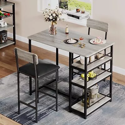 3PCS Dining Table Set With 2 Upholstered Chairs Kitchen Room Seat Home Furniture • $112.09